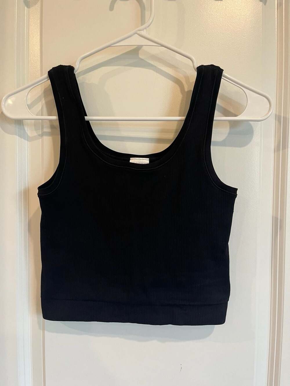 Athleta Girl Seamless Ribbed Crop Tank Top Black Size L/12